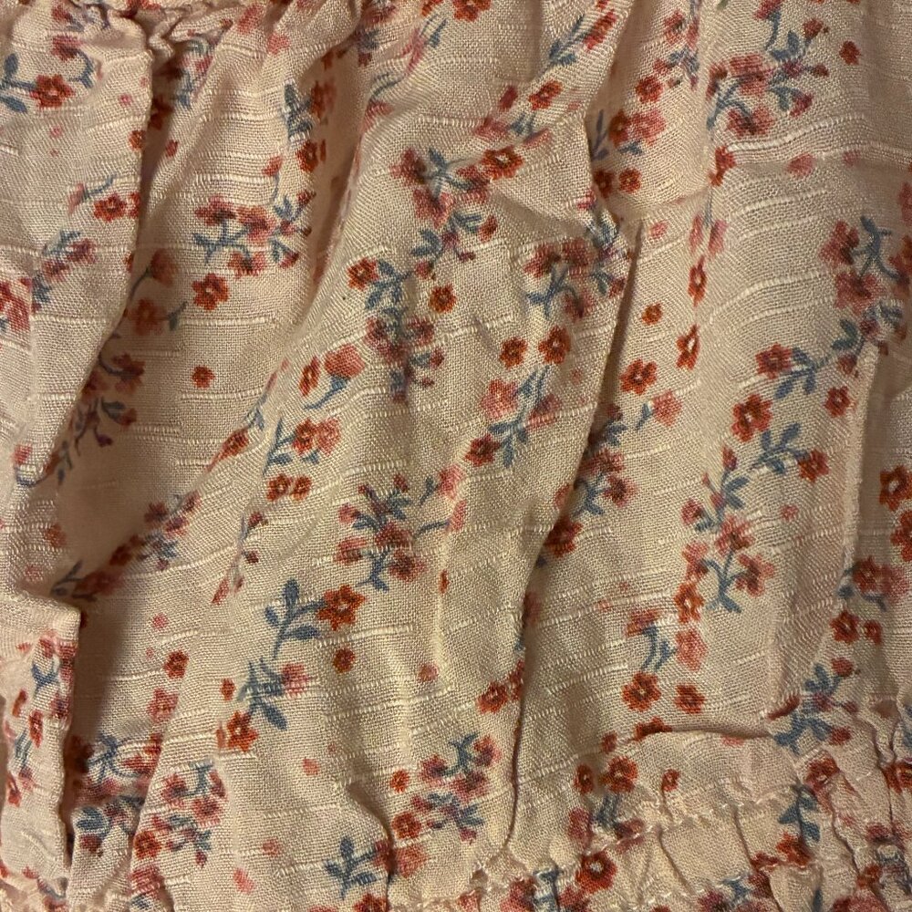 Small floral pink and green crop top